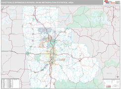 Fayetteville-Springdale-Rogers Metro Area Digital Map Premium Style